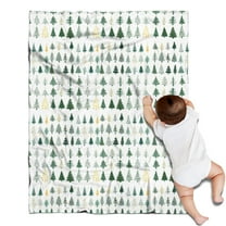 Green Christmas Tree Pattern Blanket,Comfortable Soft Flannel Throw Blanket,All Season,Warm Lightweight Blankets for Sofa Bed Couch Living Room Chair,30"x40"