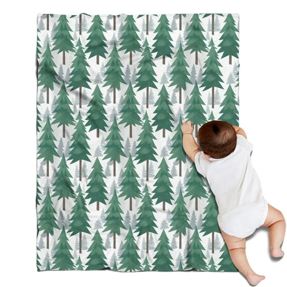 Green Christmas Tree Pattern Blanket,Comfortable Soft Flannel Throw Blanket,All Season,Warm Lightweight Blankets for Sofa Bed Couch Living Room Chair,30"x40"