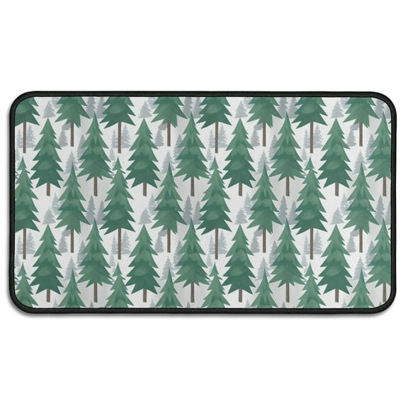 Green Christmas Tree Pattern Door Rugs,Washable Non Slip Door Mats Indoor,Decorative Door Mats,Entry Mat Indoor for Entrance,Bedroom,Kitchen,Bathroom,30"x17"