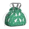 thumbnail image 1 of Green Christmas Tree Pattern Drawstring Lunch Bag Women - Drawstring Lunch Bag Insulated for Work Office - Stain-Resistant Large Lunchbags for Women with Multi-Pockets, 1 of 6