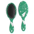 thumbnail image 1 of Green Christmas Tree Pattern Hair Brush,Girls Detangling Hair Brush,Glide Through Tangles with Ease for Wet & Dry Hair,8.8"X2.8", 1 of 7
