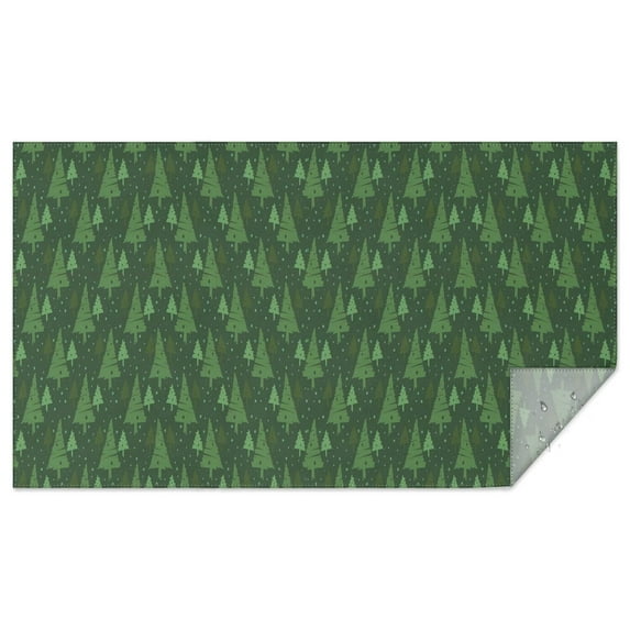 Green Christmas Tree Pattern Rectangle Tablecloth 60"x102",Waterproof Polyester Rectangle Table Cloth, Wipeable Spillproof Polyester Tablecloth for Dining, Camping, Indoor and Outdoor