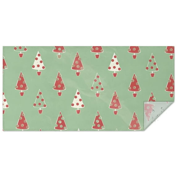 Green Christmas Tree Pattern Rectangle Tablecloth 60"x120",Waterproof Polyester Rectangle Table Cloth, Wipeable Spillproof Polyester Tablecloth for Dining, Camping, Indoor and Outdoor