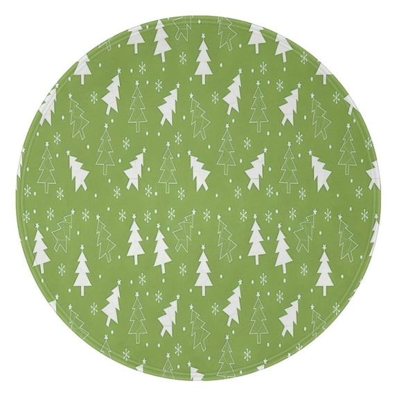 Green Christmas Tree Pattern Round Blanket,Comfortable Soft Flannel Throw Blanket,All Season,Warm Lightweight Blankets for Sofa Bed Couch Living Room Chair 47"x47"