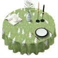 thumbnail image 1 of Green Christmas Tree Pattern Round Tablecloth 60"x60",Wrinkle Wipeable Table Cloth for Kitchen Dining Room Picnic Patio Party, 1 of 6