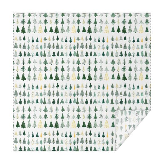 Green Christmas Tree Pattern Square Tablecloth,Waterproof Square Table Cover,Wipeable Spillproof Washable Table Cover for Home Kitchen Party Decor 42"X42"(107x107cm)