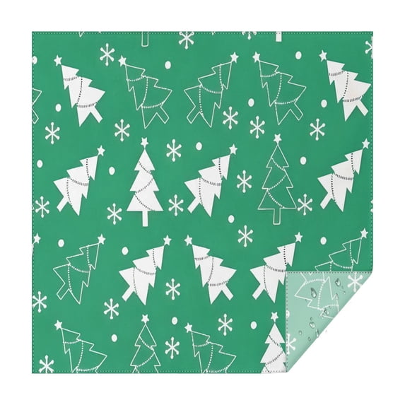 Green Christmas Tree Pattern Square Tablecloth,Waterproof Square Table Cover,Wipeable Spillproof Washable Table Cover for Home Kitchen Party Decor 60"x60"(152x152cm)