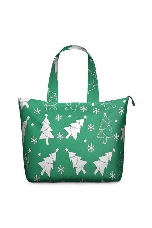 Green Christmas Tree Pattern Travel Tote Bags for Women Carry On,Large Weekender Bags for Women Travel,Multi Functional Duffle Bag for Work,Shopping,Sports