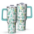 thumbnail image 1 of Green Christmas Tree Pattern Tumbler with Handle and Lid,40oz Double Wall Vacuum Insulated Tumbler,Cups Gift for Women and Men, 1 of 7