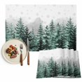 thumbnail image 1 of Green Christmas Tree Placemats Set of 4, Xmas Snowflake Forest Washable Wipeable Table Mats for Dining Tables, Indoor Outdoor Kitchen Place Mats for Holiday Party Table Decor, 1 of 9