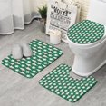 thumbnail image 1 of Green Christmas Tree and Snowflake Pattern Bathroom Rugs Sets 3 Piece,Toilet Cover Set,Absorbent Non Slip Bathroom Mats Sets with U-Shaped Contour Rug Toilet Rug Set, 1 of 5