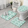 thumbnail image 1 of Green Christmas Tree and Text Pattern Bathroom Rugs Sets 3 Piece,Toilet Cover Set,Absorbent Non Slip Bathroom Mats Sets with U-Shaped Contour Rug Toilet Rug Set, 1 of 5