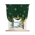 thumbnail image 1 of Green Christmas Tree Tie Up Curtains for Windows 63 Inch Length Balloon Curtains Kitchen Adjustable Balloon Window Shade Xmas Tree Winter Snowflake Tie Up Valance Bathroom Curtain Window 42"x63", 1 of 6