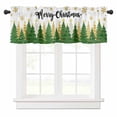 thumbnail image 1 of Green Christmas Tree Valances for Windows Merry Christmas Pine Gold Star Snowing Rod Pocket Curtain Valance Window Treatment Short Curtains for Kitchen Living Room, 60"x18", 1 of 5