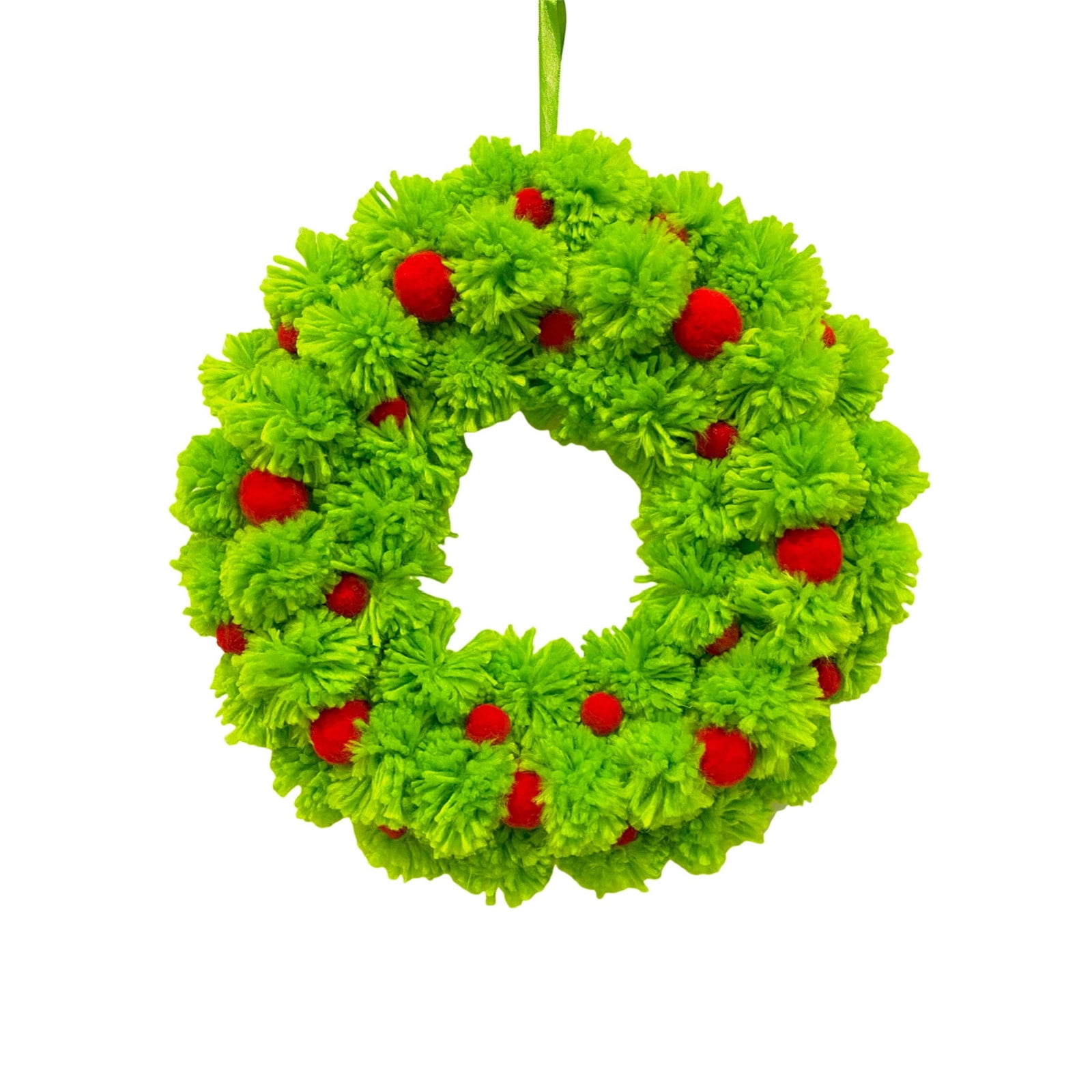 Green Christmas Wreaths for Front Door, Artificial Wreath with Xmas ...