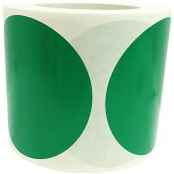Green Circle Project Labels | 4" Inches Round - 500 Pack | InStockLabels.com
