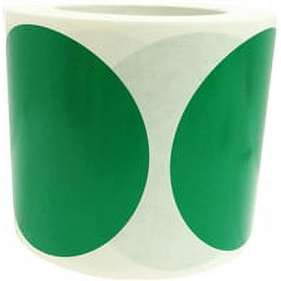 Green Circle Project Labels | 4" Inches Round - 500 Pack | InStockLabels.com
