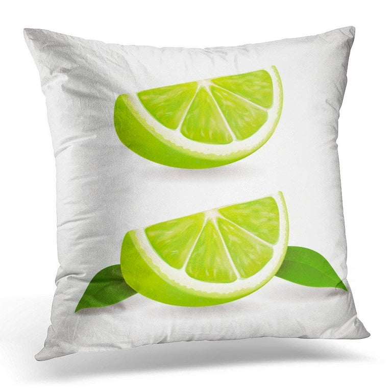 Green Citrus Slices of Lime Realistic White Label Pillow Case Pillow Cover 20x20 inch Walmart