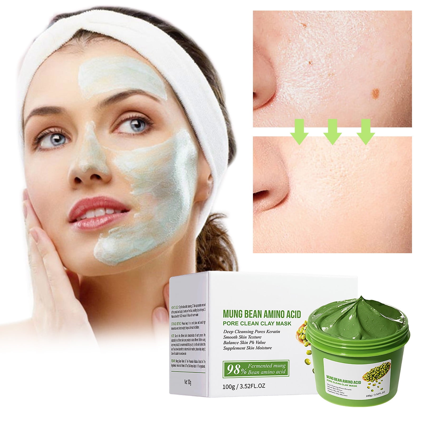 Green Cleansing Mud for Deep Cleansing Blackheads Suitable for All