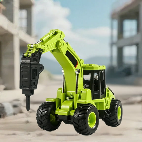 Green Clip Machines Drilling Rig Inertial Simulation Engineering Vehicle Toy Engineering Model Toy Vehicle