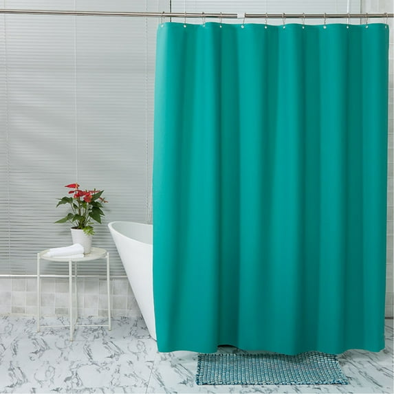 Green Cloth Pattern Shower Curtain Liner with 12 Hooks Light Weight PEVA Shower Liner 72x72 Inches, Waterproof Shower Curtain for Bathroom