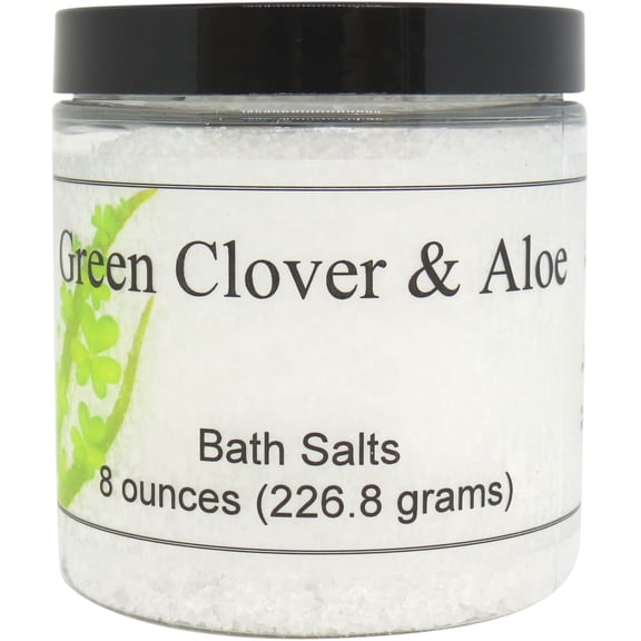 Green Clover And Aloe Bath Salts by Eclectic Lady, 8 ounces