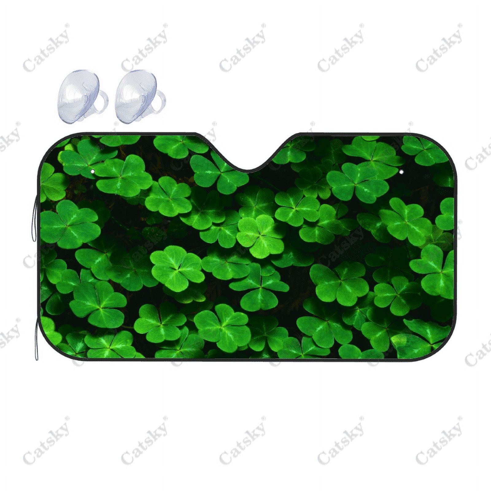 Green Clover Car Windshield Cover Sun Shade Universal Folding Block UV
