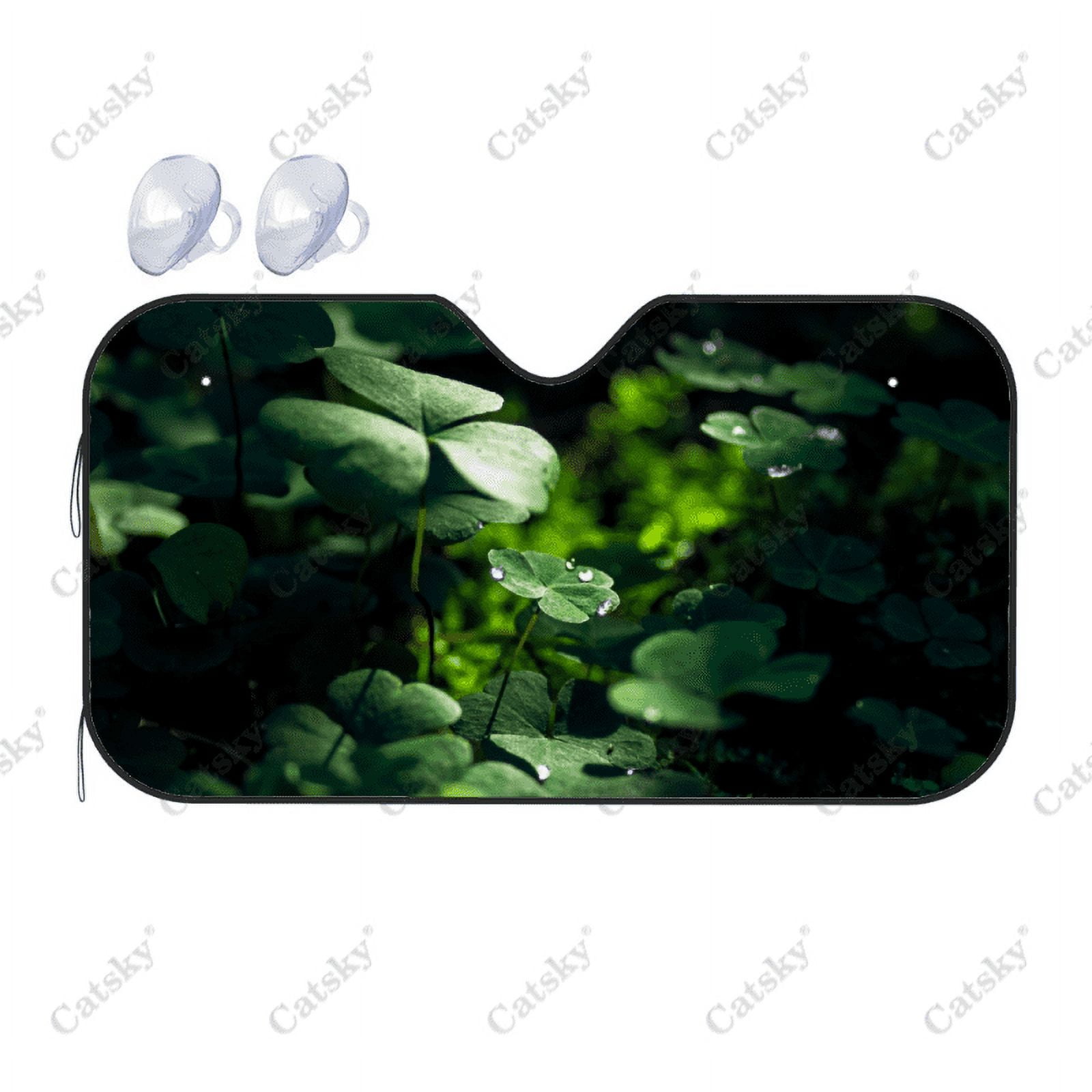 Green Clover Car Windshield Cover Sun Shade Universal Folding Block UV