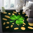 thumbnail image 1 of Green Clover Gold Area Rugs, Indoor Carpet, Decorative Carpet Non-Slip Large Area Easy To Clean For Living Room Bedroom 5 x 8ft, 1 of 6