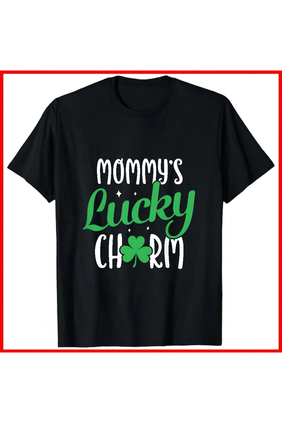 Green Clover Mommy's Lucky Charm Aesthetic St Paddy's Holiday Gift Unisex T-shirt V18395, up to size 5XL