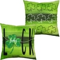 thumbnail image 1 of Green Clover Pilow Covers 20x20 Shamrock Lucky Charms Cushion Covers Saint Patricks Day Decorative Pillow Case for March Holiday Home Outdoor Decorations Set of 2, 1 of 6