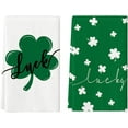 thumbnail image 1 of Green Clover Shamrock Lucky St. Patrick''s Day Dish Towels Kitchen Towels, 18x26 Inch Holiday Decoration Seasonal Hand Towels Set of 2, 1 of 6