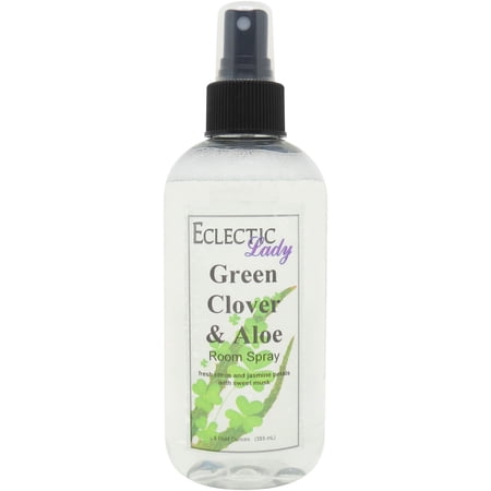 Green Clover and Aloe Room Spray by Eclectic Lady, 8 Ounces, Fragrant Aromatic Room Mist For Home, Room, Office