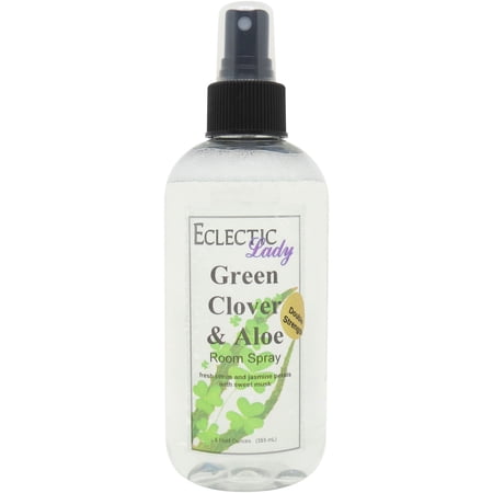 Green Clover and Aloe Room Spray by Eclectic Lady (Double Strength), 8 Ounces, Fragrant Aromatic Room Mist For Home, Room, Office