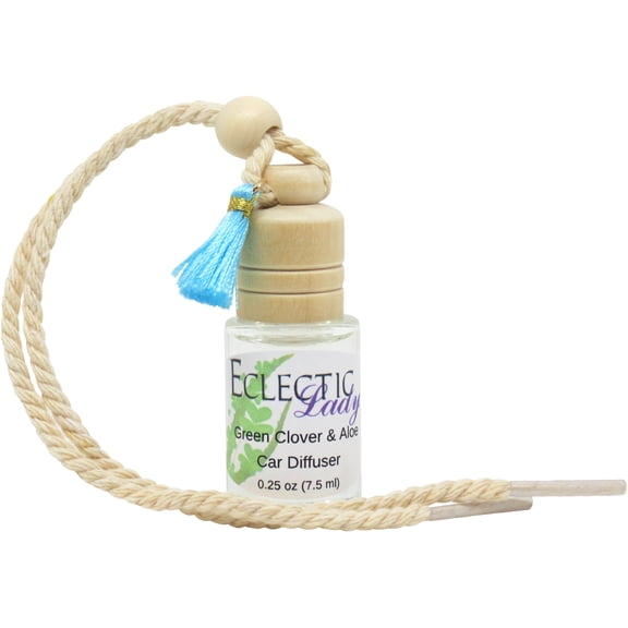 Green Clover and Aloe Scented Car Diffuser by Eclectic Lady, 7.5 ml, Premium Air Freshener