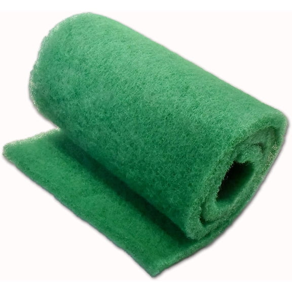 Green Coarse Filter Media, 2" Thick, 24" x 56" Roll, Perfect for Aquariums, Ponds or Water Gardens, Made in USA
