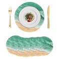 thumbnail image 1 of Green Coastal Beach Round 13 Inch Placemats Set of 6, Summer Nautical Ocean Beige Seaside HeatResistant Non Slip Place Mats for Dining Table, Wipeable Braided Kitchen Table Mats for Housewarming, 1 of 9
