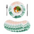 thumbnail image 1 of Green Coastal Beach Round 13 Inch Placemats Set of 8, Modern Oil Painting Nautical HeatResistant Non Slip Place Mats for Dining Table, Wipeable Braided Kitchen Table Mats for Housewarming, 1 of 9