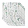 thumbnail image 1 of Green Coastal Cloth Napkins, Nautical Summer Beach Coral Sea Turtle Washable and Reusable Dinner Napkins Set of 8, Table Napkin for Kitchen Party Birthday Wedding Hotel Housewarming 20"x20", 1 of 8
