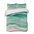 thumbnail image 1 of Green Coastal Summer Quilt Set Twin Size, Soft Microfiber Quilted Bedding Set with 2 Pillow Shams, Summer Beach Nautical Abstract Art Lightweight All Season Bedspread Coverlet for Bedroom 68"x86", 1 of 6
