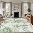 thumbnail image 1 of Green Coastal Washable Living Room Rugs 6'x9', Starfish Shell Coral Seahorse Low Pile Throw Large Area Rug Non-Slip Sturdy Edge Binding Carpet for Dining Room Kitchen Office, 1 of 9
