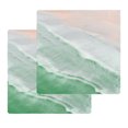 thumbnail image 1 of Green Coastal Wave Kitchen Dish Towels for Drying Dishes Set of 2, Summer Modern Ocean Beach Waffle Weave Microfiber Hand Tea Bathroom Towels Quick Dry & Absorbent Towel 12x12, 1 of 7
