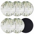 thumbnail image 1 of Green Coasters Set of 6, Absorbent Coasters for Drinks, Eucalyptus Leaves Coaster for Desk Coffee Table Protection, Home Decor House Warming Gifts 4", 1 of 8
