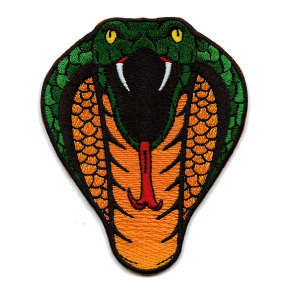Green Cobra Snake Patch Venom Reptile Embroidered Iron On