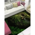 thumbnail image 1 of Green Color Owl Rugs, Modern Rug, Owl Rug, Animal Rugs, Entryway Rug, Round Rug, Personalized Gifts, Machine Washable Rug, Gift Rug, 1.7'x2.3' - 50x70 cm, 1 of 5