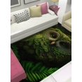 thumbnail image 1 of Green Color Owl Rugs, Modern Rug, Owl Rug, Animal Rugs, Entryway Rug, Round Rug, Personalized Gifts, Machine Washable Rug, Gift Rug, 3.3'x5' - 100x150 cm, 1 of 5