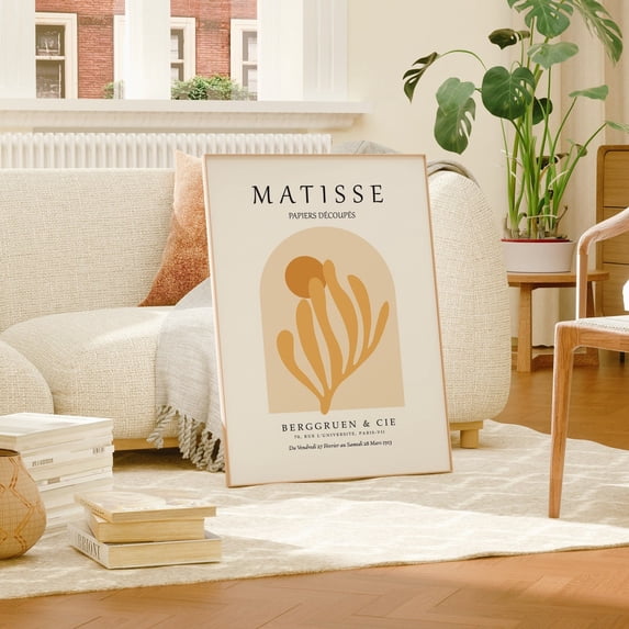 Green Colorful Apartment Interior Boho Poster, Stretched Size 8x12