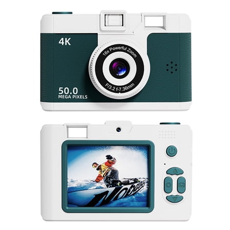 Green Compact Digital Camera With 2.4 Inch Screen 16X Zoom Wifi Function 1080P Video For Students Teens