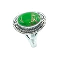 thumbnail image 1 of Green Copper Turquoise 925 Sterling Silver Statement Promise Ring Gift Jewelry For Men And Women, 1 of 5