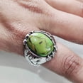 thumbnail image 1 of Green Copper Turquoise Mans Ring, Natural Green Copper Turquoise, Eagle Claw Ring, Silver Jewelry, 925 Silver Ring, Birthday Gift, Heavy Mens Ring, Arabic Design, Christmas, Turkey Mens Signet Ring, 1 of 7